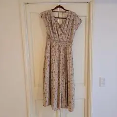 フラワープリント 半袖シャツワンピース