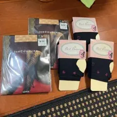 未使用品　グンゼのストッキング2足とレギンス3足