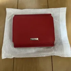 バルコス　二つ折り財布　レッド