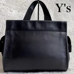Y's ヨウジヤマモト カウハイドレザー ハンドバッグ y2k 日本製 Y's Yohji Yamamoto ワイズ ヨウジヤマモト メタルプレート 2WAY