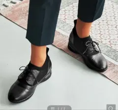 ブラック レースアップ スニーカー 6.3cmヒール