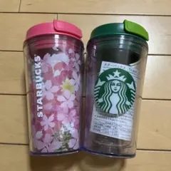 【新品未使用】STARBUCKS 桜柄 、ロゴマークタンブラー350ml セット