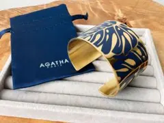 【AGATHA】アガタ　ボタニカル　バングル　ブレスレット　ゴールド×ネイビーのサムネイル