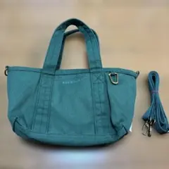 美品！ブルーブルーエ　2wayロゴ入りトートバッグ　bleu bleuet 緑