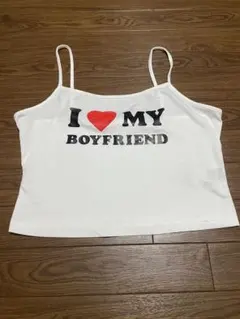 【美品USED品】I ♥️MY BOYFRIEND ロゴ キャミソール ホワイトのサムネイル