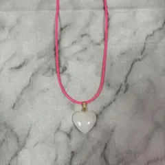 ピンク 紐 白 ホワイト ハート型 ネックレス y2k