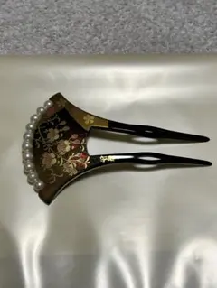 花柄金箔和装髪飾り