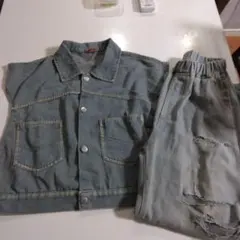 Wild Hip Hop デニムジャケットとパンツセット