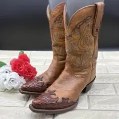 ⭐️未使用⭐️トニーラマ ウエスタンブーツ　刺繍　ブラウン　箱付き　チャーム付き ⭐️未使用⭐️トニーラマ ウエスタンブーツ 刺繍 ブラウン 箱付き