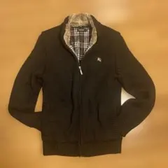 BURBERRY BLACK LABEL ラビットファー付きジップアップセーター