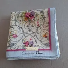 【匿名発送】Christian Dior 花柄ハンカチ