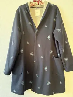 美品スーパーハッカカフィーユ冬の実刺繍暖かコート