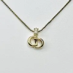 Dior ディオール ロゴネックレス ラインストーン GP CD ヴィンテージ