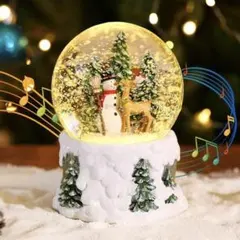 スノードーム クリスマス 置き物 インテリア LEDライト内蔵 ホワイト 新品