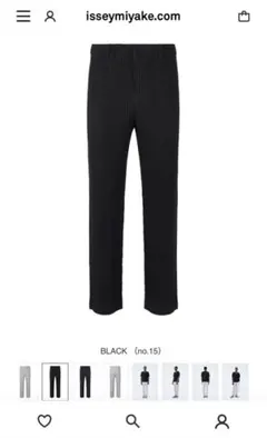 HOMME PLISSÉ ISSEY MIYAKE ベーシック　パンツ　ブラックのサムネイル