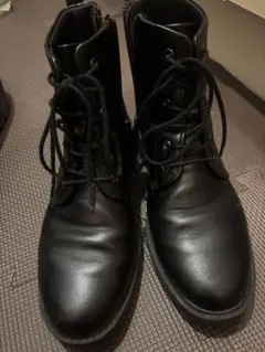 ブラックレザー ミリタリーブーツ