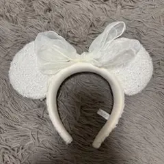 ミニー ツイードシフォンカチューシャ 白