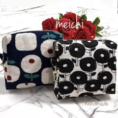 ハンドメイドファスナー付きポーチ【2点セット】
