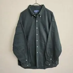 希少ラルフローレン90sシルクリネンシャツ絹麻くすみブルーBLAKE