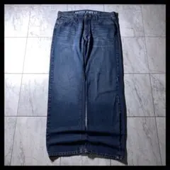00s NAUTICA 極太 バギー ワイド デニム W36 濃紺 メキシコ製のサムネイル