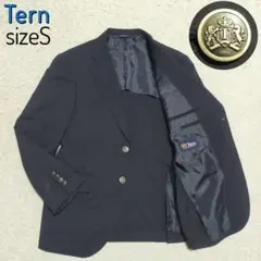【大人ビジカジ】 Ternターン・ジャケット・英国風ブレザー・銀ボタン・黒・S