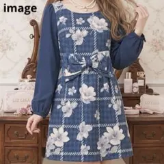 当時物 LIZ LISA リズリサ 花柄 ワンピース 千鳥格子 リボン y2k