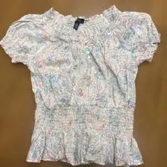Lauren Jeans Co.ラルフローレン 花柄五分袖ブラウス S