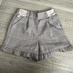 チェック柄フリルハーフパンツ