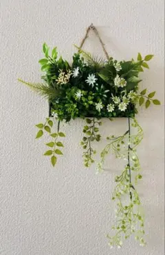 人工観葉植物 壁掛けインテリア ハンドメイド グリーン