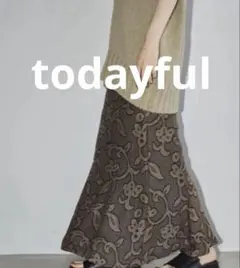 39TODAYFUL ジャガードリーフペンシルスカート