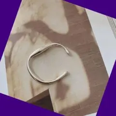 ku46☆シルバー925銀 ウェーブバングル シルバー S字 ウェーブ 280