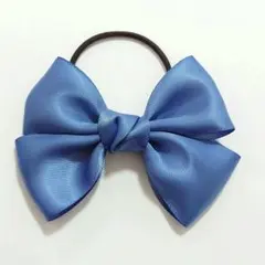 sale【ハンドメイド】リボン、ヘアゴム、ブルー、青、ヘアメ、推し活