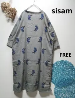 sisam シサム工房　ケシキ2wayボトルネックワンピース　シャツワンピースのサムネイル