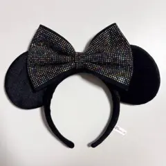ディズニー カチューシャ ミニー ラインストーン 黒