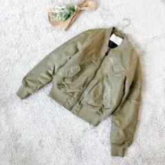 A3171【ヘザー】オリーブ MA-1ジャケット/アウター/カーキ系メンズライク