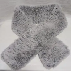 グレー ファー マフラー