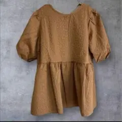 半袖カットソー レディース シャツ ゆったり カットソー ベージュ 無地 M