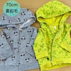 【70cm】暖かい素材ミッキー柄 パーカー