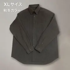 USA古着 Van Heusen グレー×ワインレッド チェックシャツ XL