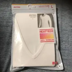 新品！ ユニクロ ヒートテック VネックT 9分袖 L 寸 ホワイト 暖かい！