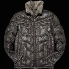 y2kファーダウンジャケット archive 光沢 短丈 お兄系　ダウン80%