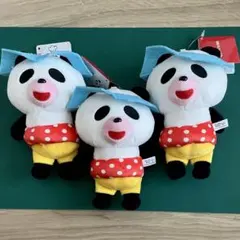 3個　パンダのおさじ　カラビナ付きポーチ　せっけんパンダ