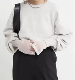 スウェットライクボリュームスリーブニット