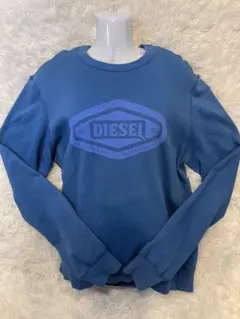 DIESEL トレーナー 青 ロゴプリント クルーネック ビンテージトレーナー