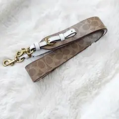 コーチ　ストラップ シグネチャーキャンバス　ホワイト