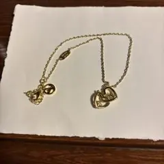 ゴールドメッキ 二重ハートネックレス　フォロー割あり