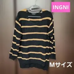 INGNI ボーダー柄(黒・茶) Vネック ニット セーター