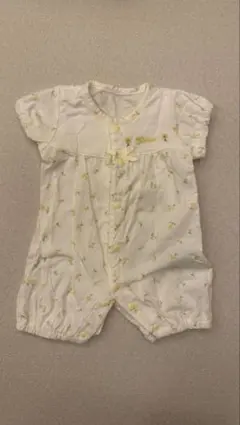 ロンパース 50-60cm 白地 小花柄
