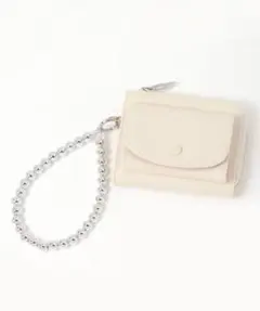 ニコアンド niko and オリジナルストラップミニL字財布 アイボリー