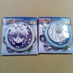 ハンターハンター　キルア　シルバ　和紙缶バッジ　セット